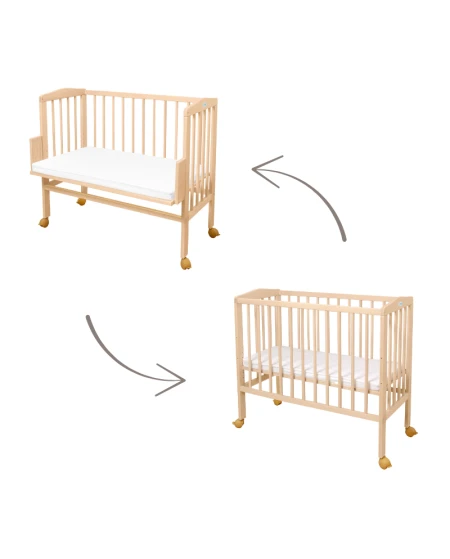 2-in-1 Kinderbed met matras - Naturel | Waldin