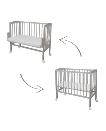 2in1 Kinderbed met matras - Grijs | Waldin