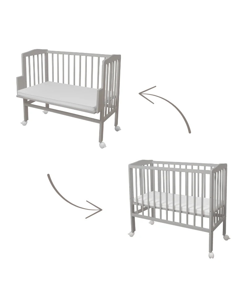 2in1 Kinderbed met matras - Grijs | Waldin 2in1 Kinderbed met matras - Grijs | Waldin