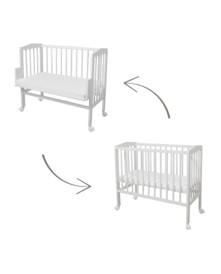 2 in 1 Kinderbed met matras - Wit | Waldin