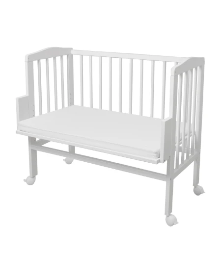 Katoenen hoeslaken voor co-sleeper 2-in-1 Waldin 90x50 cm Wit