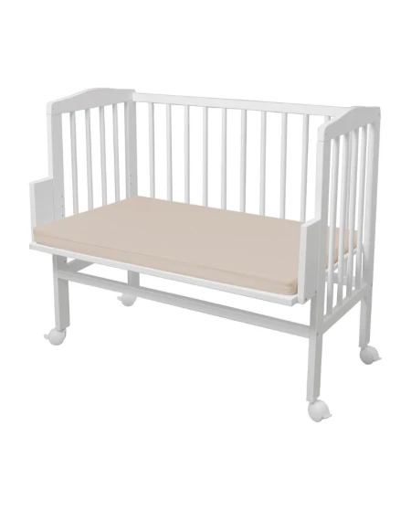 Katoenen hoeslaken voor co-sleeper 2-in-1 Waldin 90x50 cm Beige