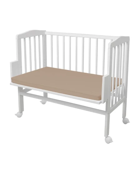 Katoenen hoeslaken voor co-sleeper 2-in-1 Waldin 90x50 cm Taupe
