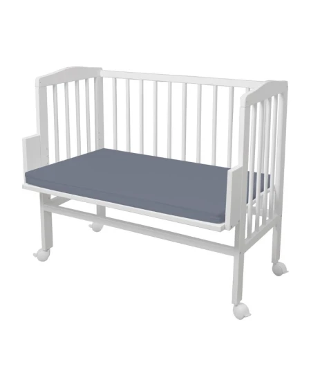 Katoenen hoeslaken voor co-sleeper 2-in-1 Waldin 90x50 cm Grafiet