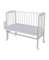 Katoenen hoeslaken voor co-sleeper 2-in-1 Waldin 90x50 cm Grijs