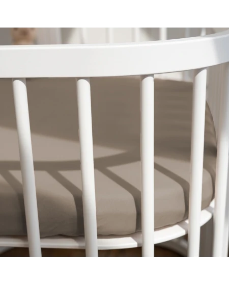 Katoenen hoeslaken 124x73 cm – Taupe 7-in-1 babybedje | Waldin