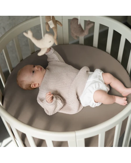 Katoenen hoeslaken 73x73 cm – Ovaal 7-in-1 babybedje WALDIN