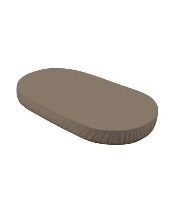 Katoenen hoeslaken 124x73 cm – Ovaal Taupe | Waldin
