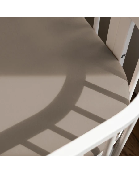 Hoeslaken van katoen 93x65 voor 5in1 Babybed - Taupe | Waldin