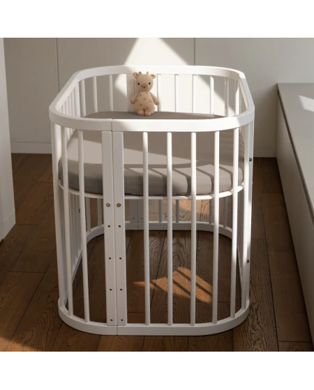 Hoeslaken van katoen 93x65 voor 5in1 Babybed - Taupe | Waldin