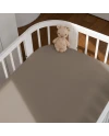 Hoeslaken van katoen 93x65 voor 5in1 Babybed - Taupe | Waldin