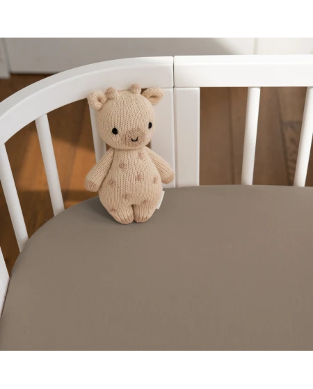 Hoeslaken van katoen 93x65 voor 5in1 Babybed - Taupe | Waldin