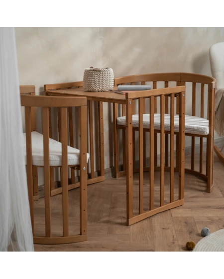 Ovale 7-in-1 babybed met matras - Vintage | Waldin