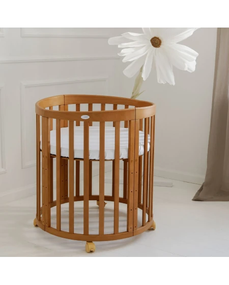 Ovale 7-in-1 babybed met matras - Vintage | Waldin
