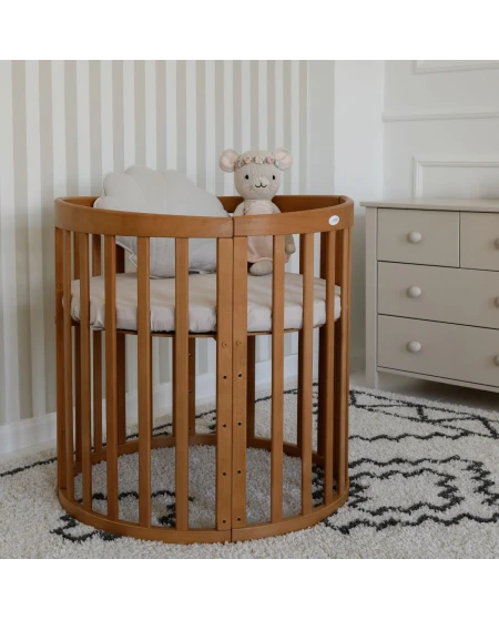 Ovale 7-in-1 babybed met matras - Vintage | Waldin