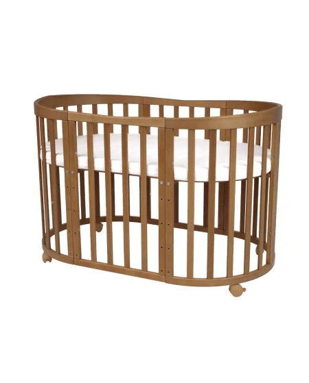 Ovale 7-in-1 babybed met matras - Vintage | Waldin