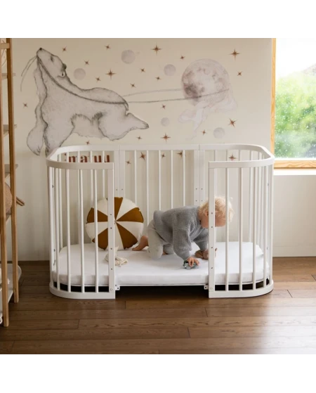 7in1 kinderbed met matras Wit | Waldin