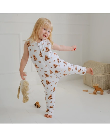 Katoenen slaapzak met pijpen voor kinderen 3-4 jaar | Waldin